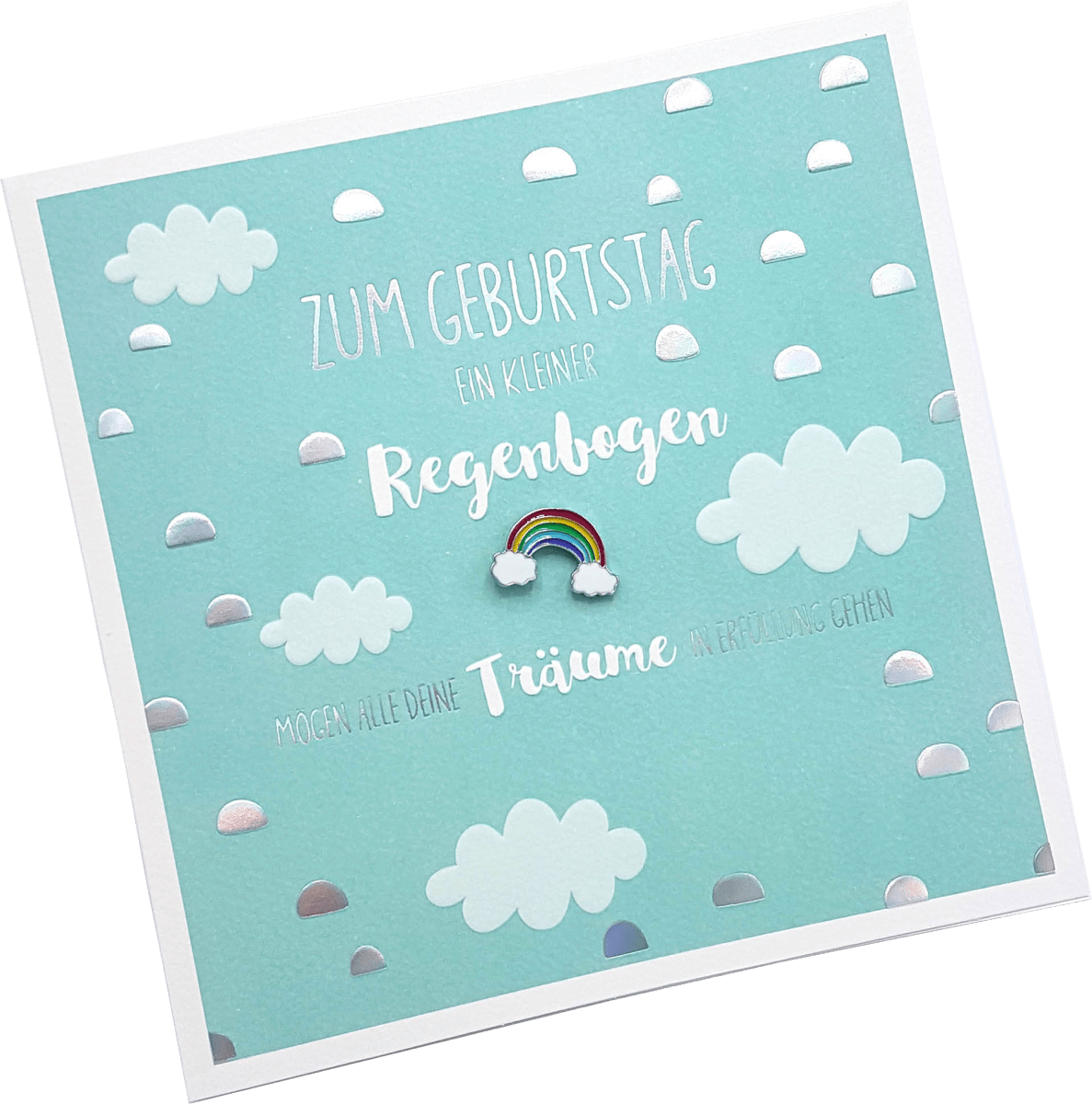 Grußkarte Pin Regenbogen, 1 St