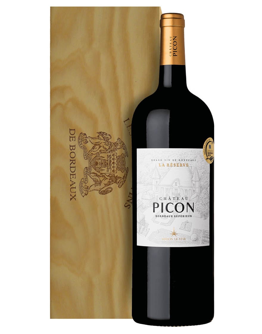 Bordeaux Supérieur AOC La Réserve 2017 Château Picon Magnum 1,5 ℓ, Caisse bois