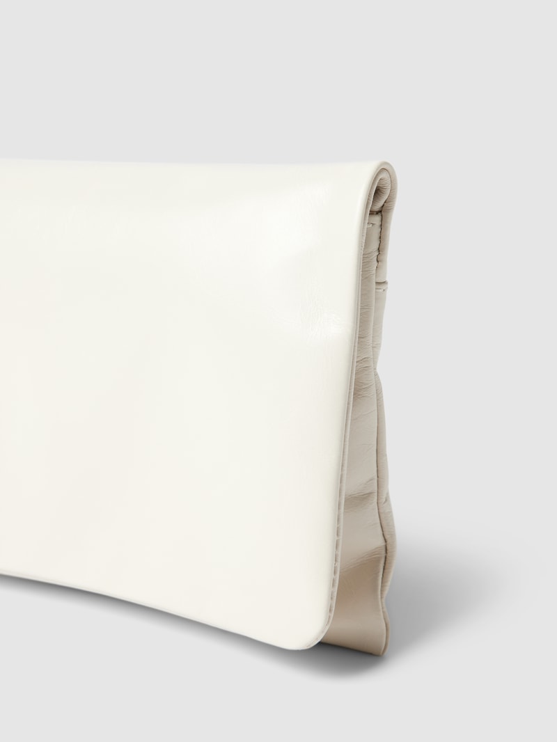 Clutch mit Reißverschlussfach innen Modell 'Athene' in ecru