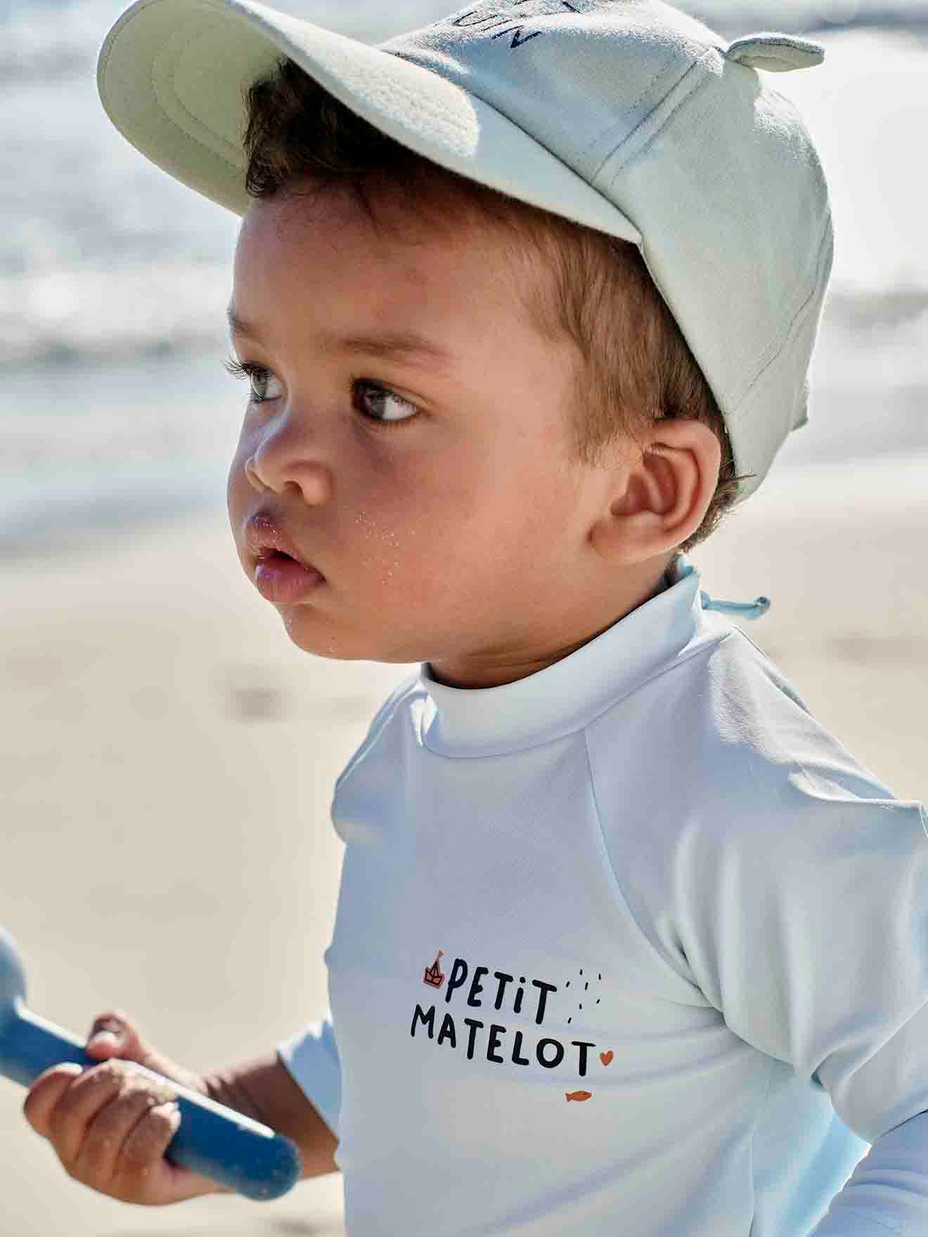 Vertbaudet Jungen Baby Badeshirt mit UV-Schutz Oeko-Tex - himmelblau