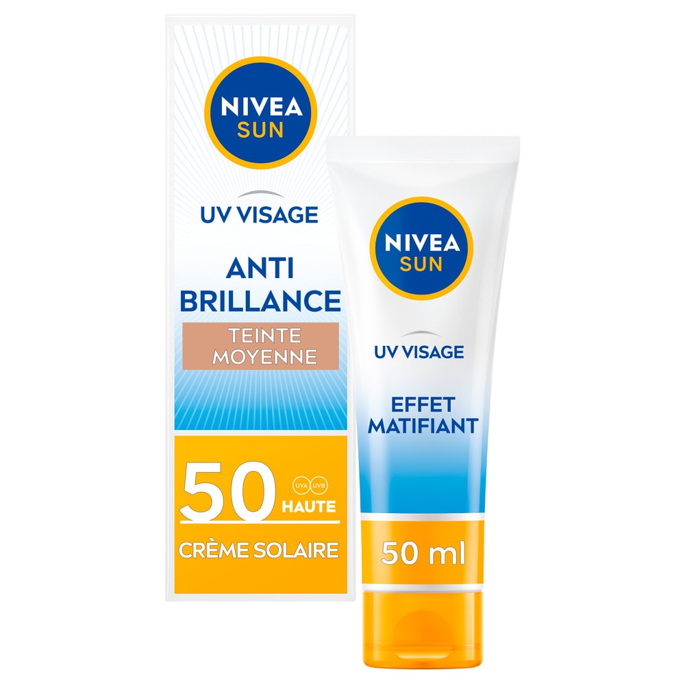 nivea PROTECTION SUN VISAGE  - Crème anti-brillance teintée 40ml Protection solaire visage teintée FPS50+