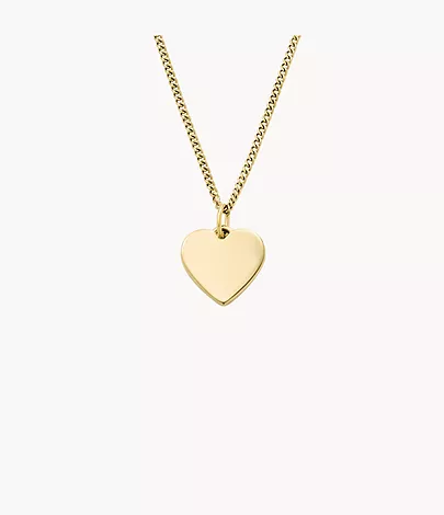 Fossil Kette Drew Heart Edelstahl goldfarben