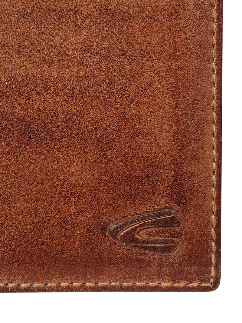 Portemonnaie aus Leder im Retro-Look in mittelbraun