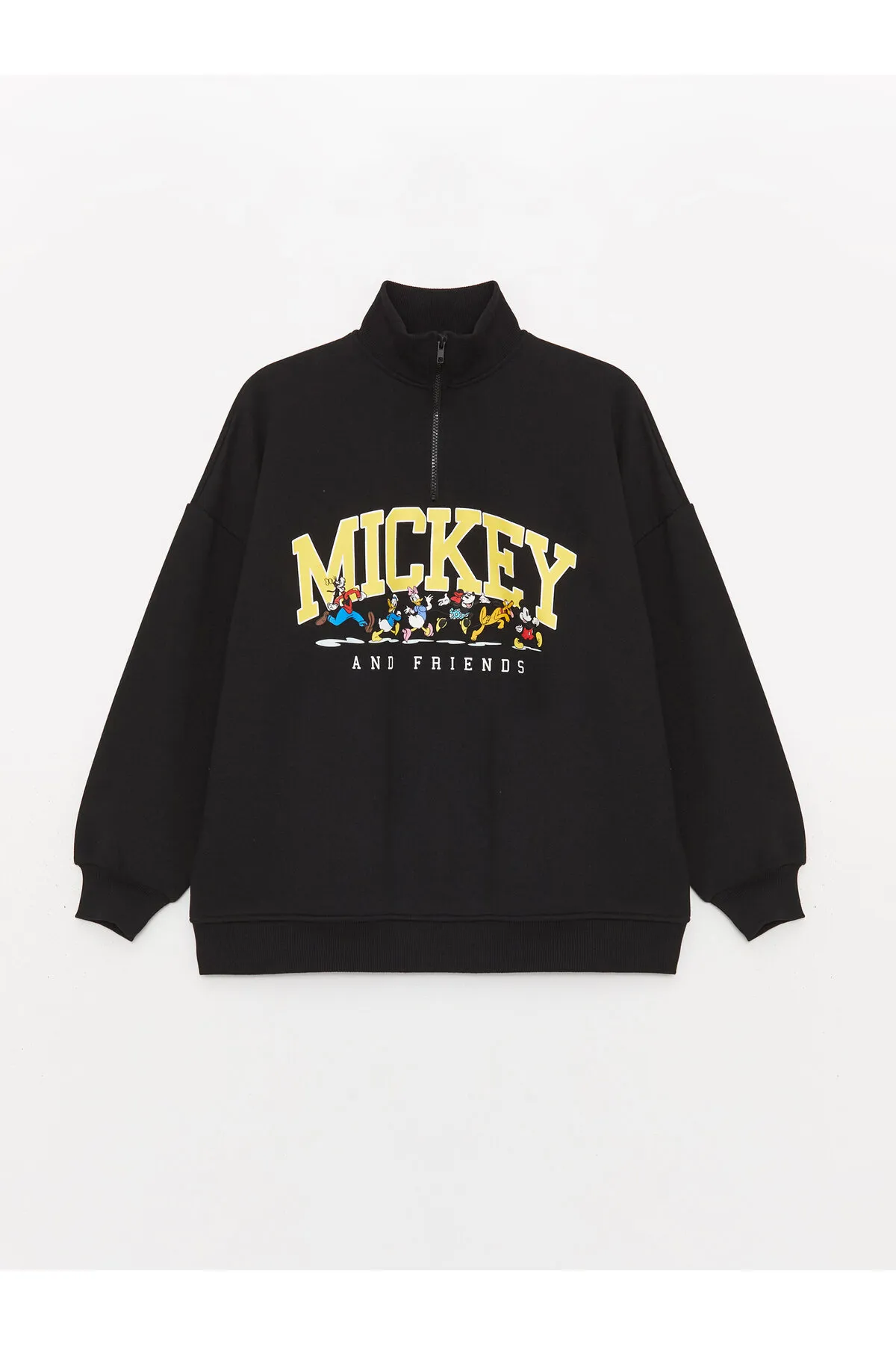 LC Waikiki  Langärmliges, übergroßes Damen-Sweatshirt mit hohem Kragen und Disney-Print