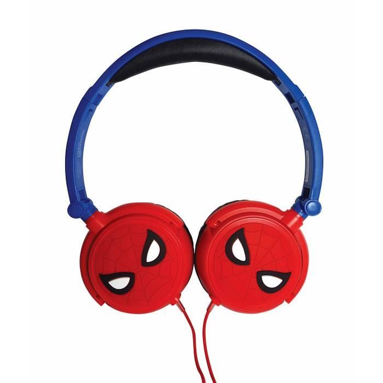 Casque stéréo filaire pliable SpiderMan rouge