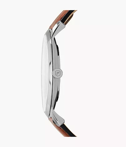 Fossil Herrenuhr The Minimalist Slim Leder Braun