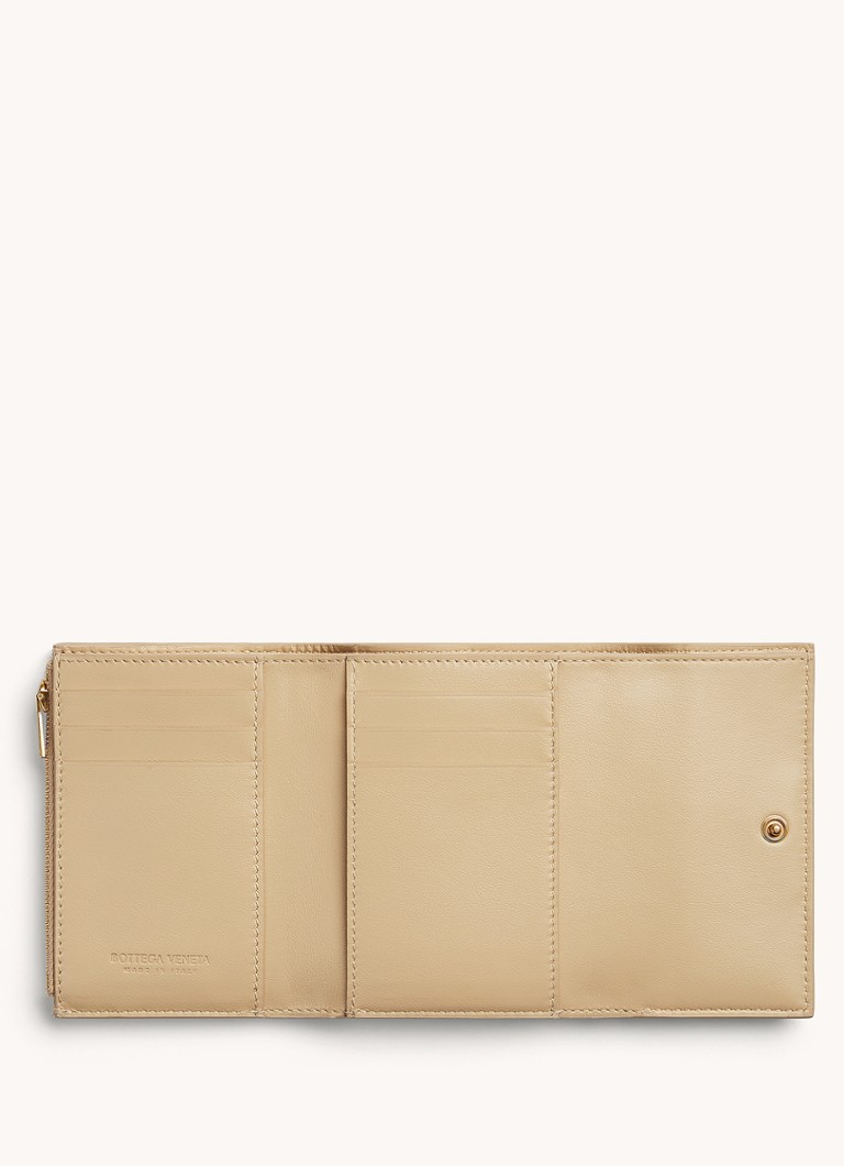 Portofel triplu Bottega Veneta din piele de miel