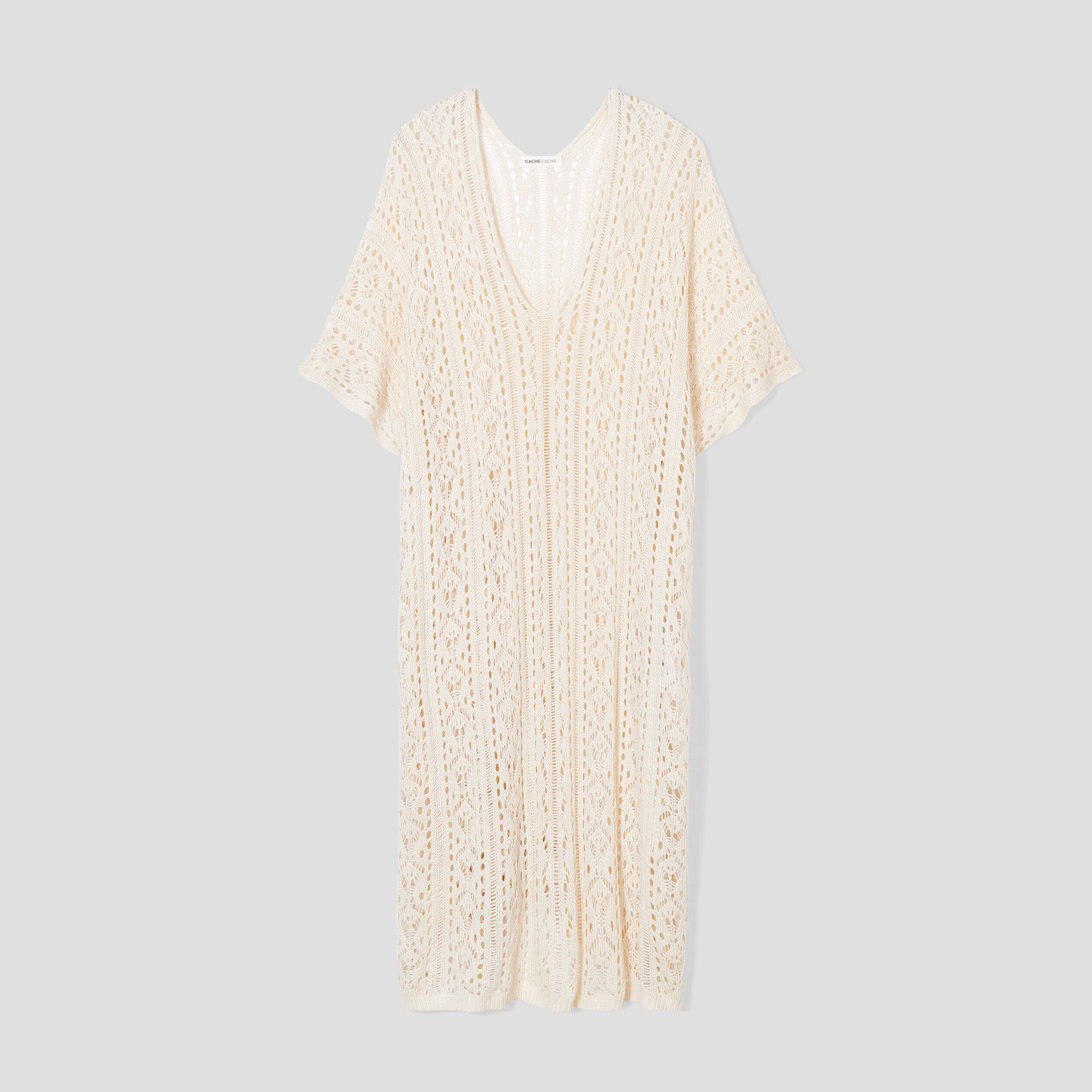 Robe de plage longue crochet sable femme | Cache Cache