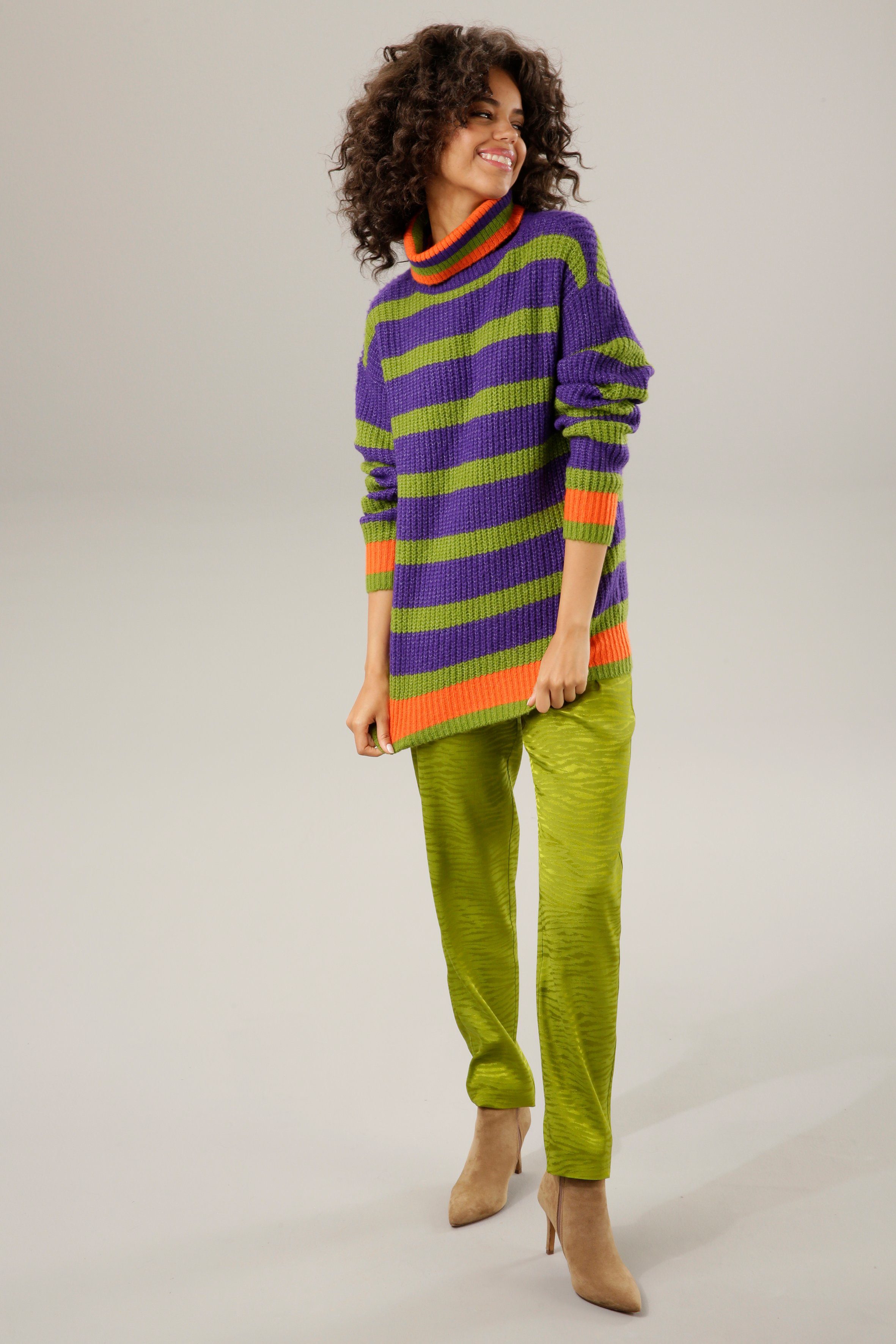 Aniston CASUAL Strickpullover im farbenfrohem Streifen-Dessin