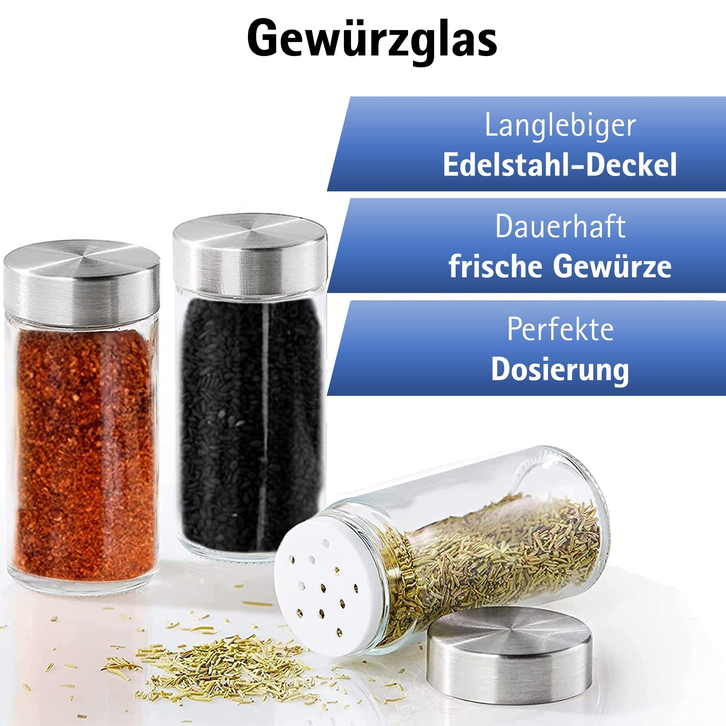 Melody Gewürzregal Gewürzregal Set Universal Küchen-Organizer Gewürzständer, mit 12 Gewürzgläsern 12-tlg., Gewürzaufbewahrung