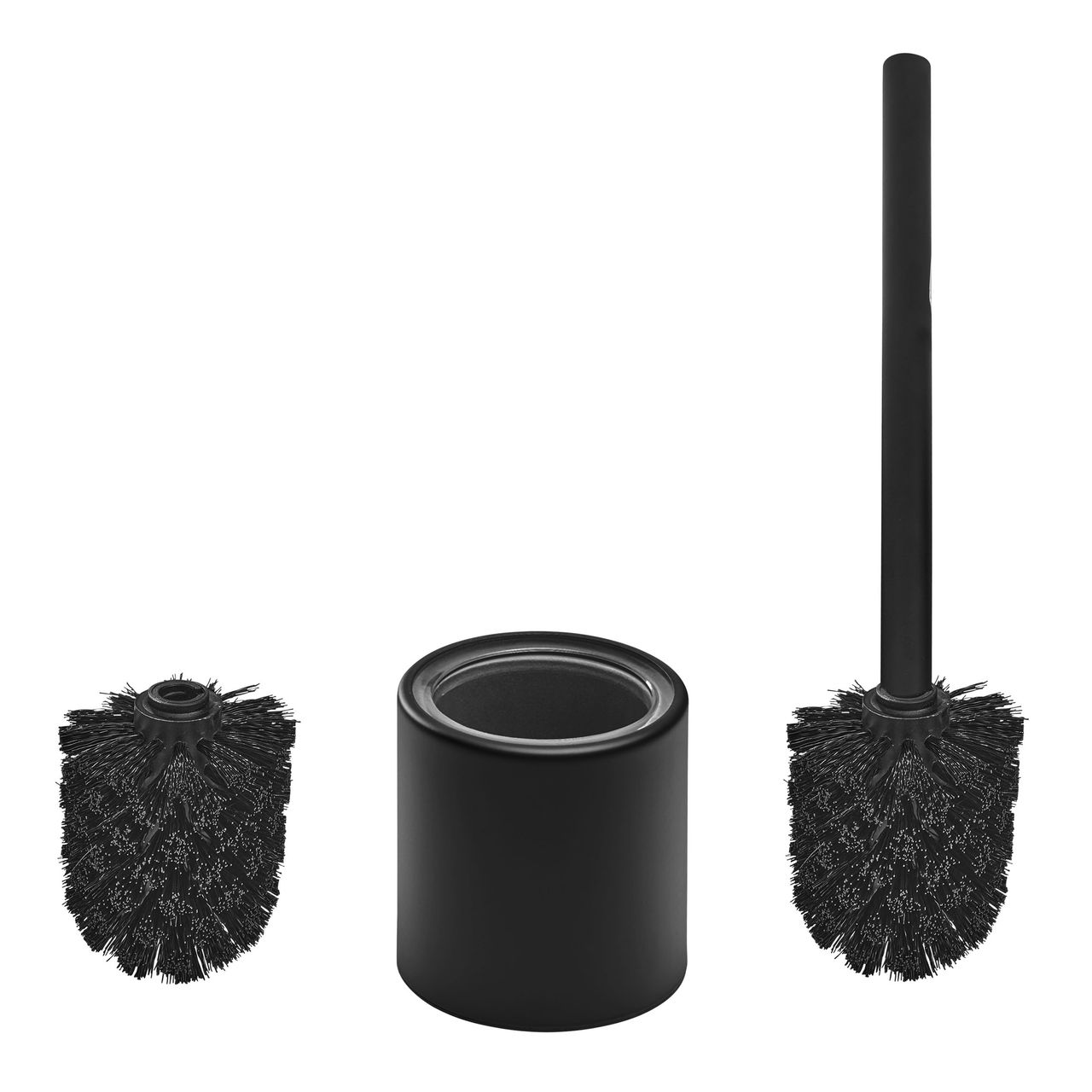 Weles Toilettenbürse mit Edelstahlvase - Zylinder von AMARE - schwarz