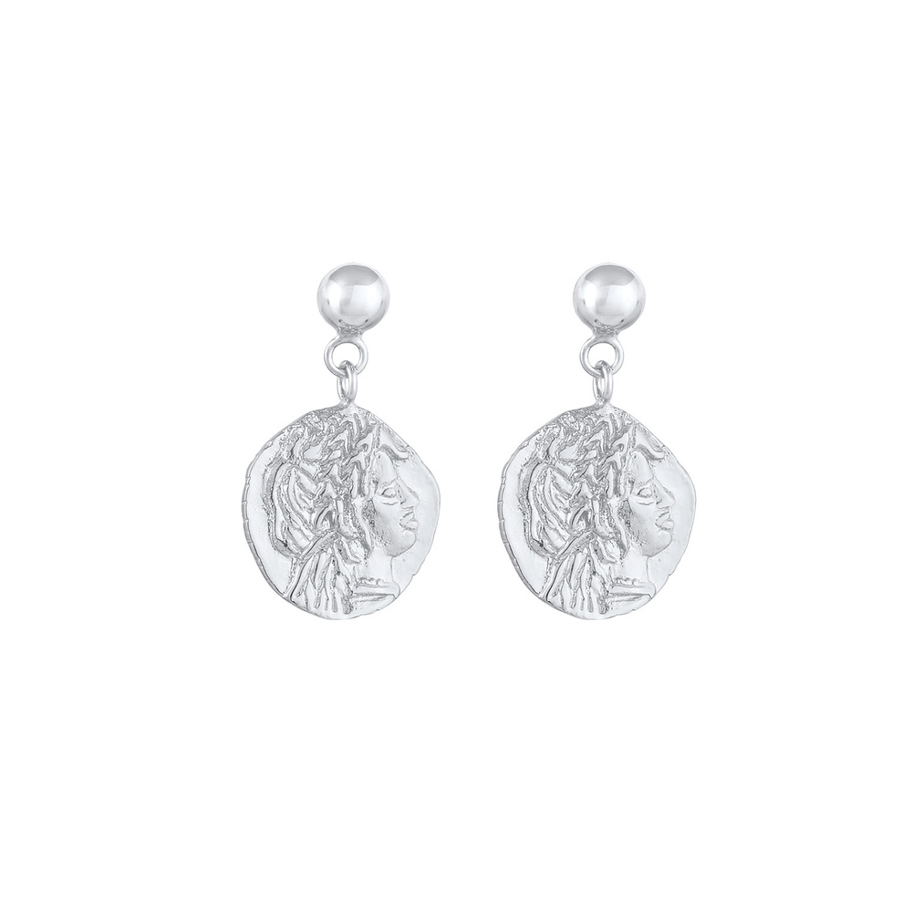 Elli Elli Boucles d'Oreilles Pendentif pour dames Plug Coin Design Antique en 925/1000 Boucles d'oreilles