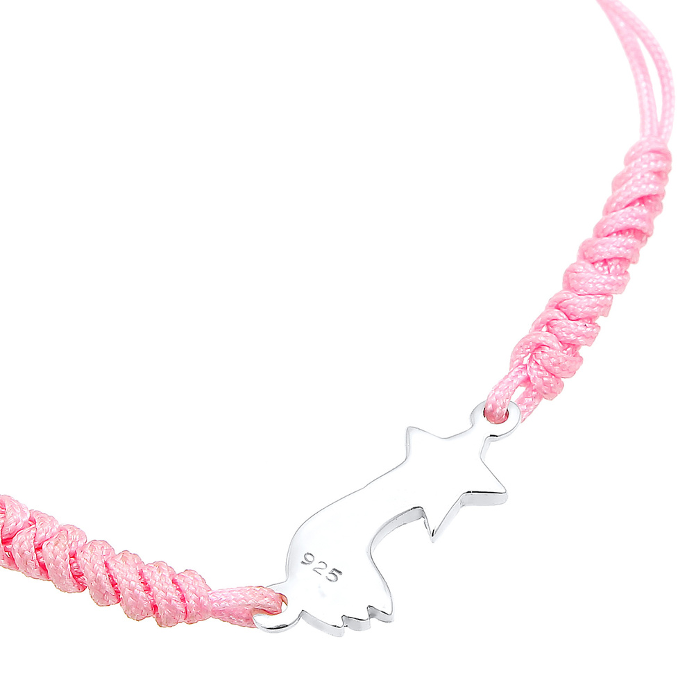 Elli Elli Bracelet Arc en Ciel Mignon Nylon Rose Bracelet Enfant  (925/1000) Argent Bracelet