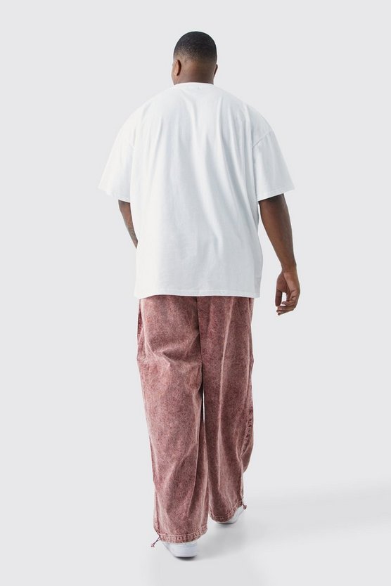Plus lockere Cordhose mit Acid-Waschung