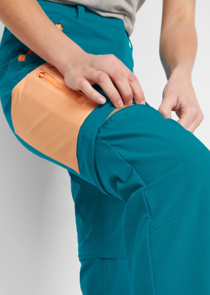 Softshell-Funktionshose mit abnehmbarem Bein, gerade geschnitten, wasserabweisend