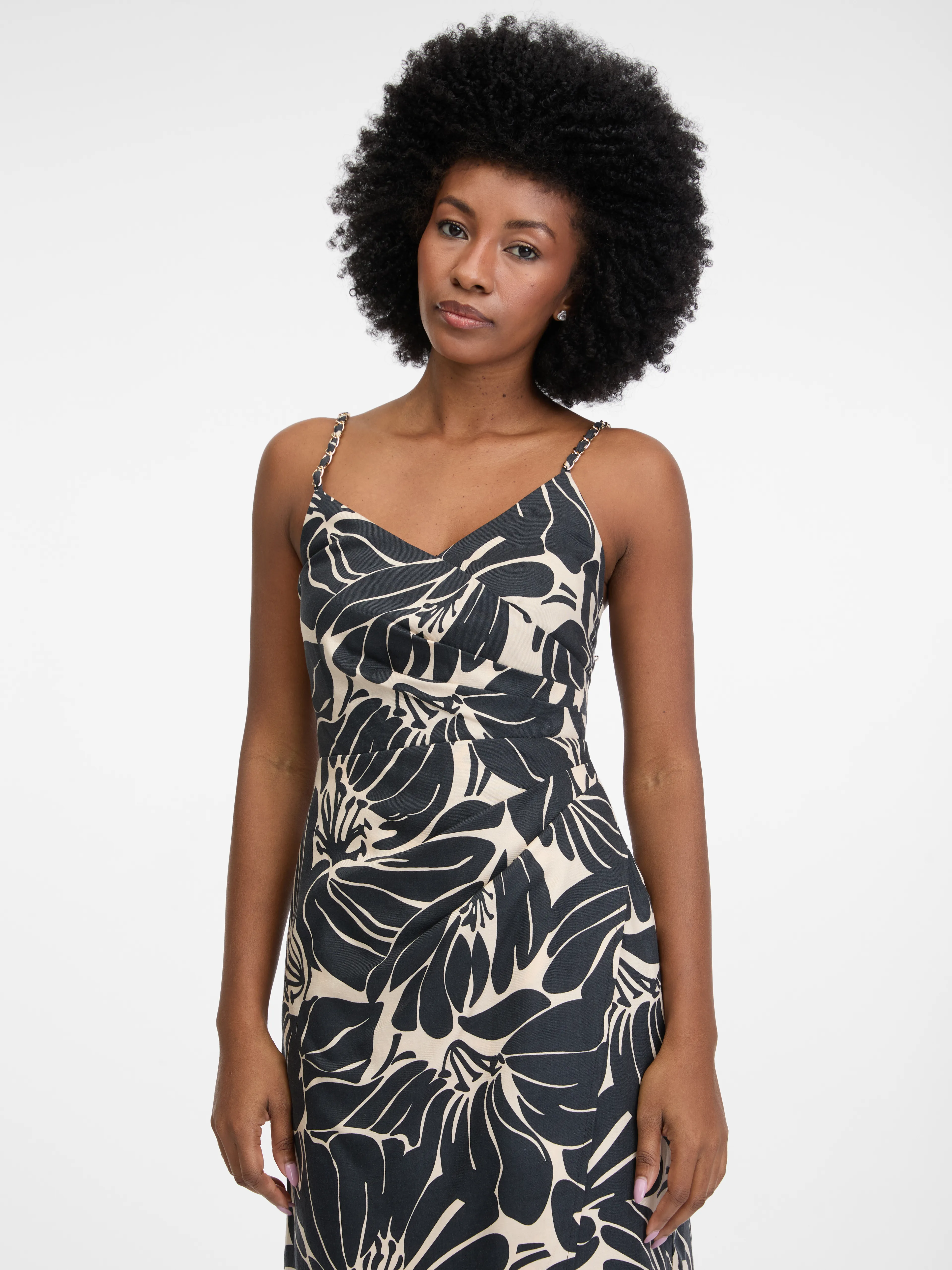 Schwarzes gemustertes kurzes Damenkleid ORSAY