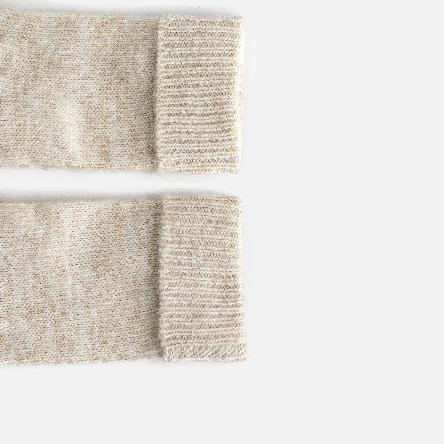 Gants beige en tricot lurex