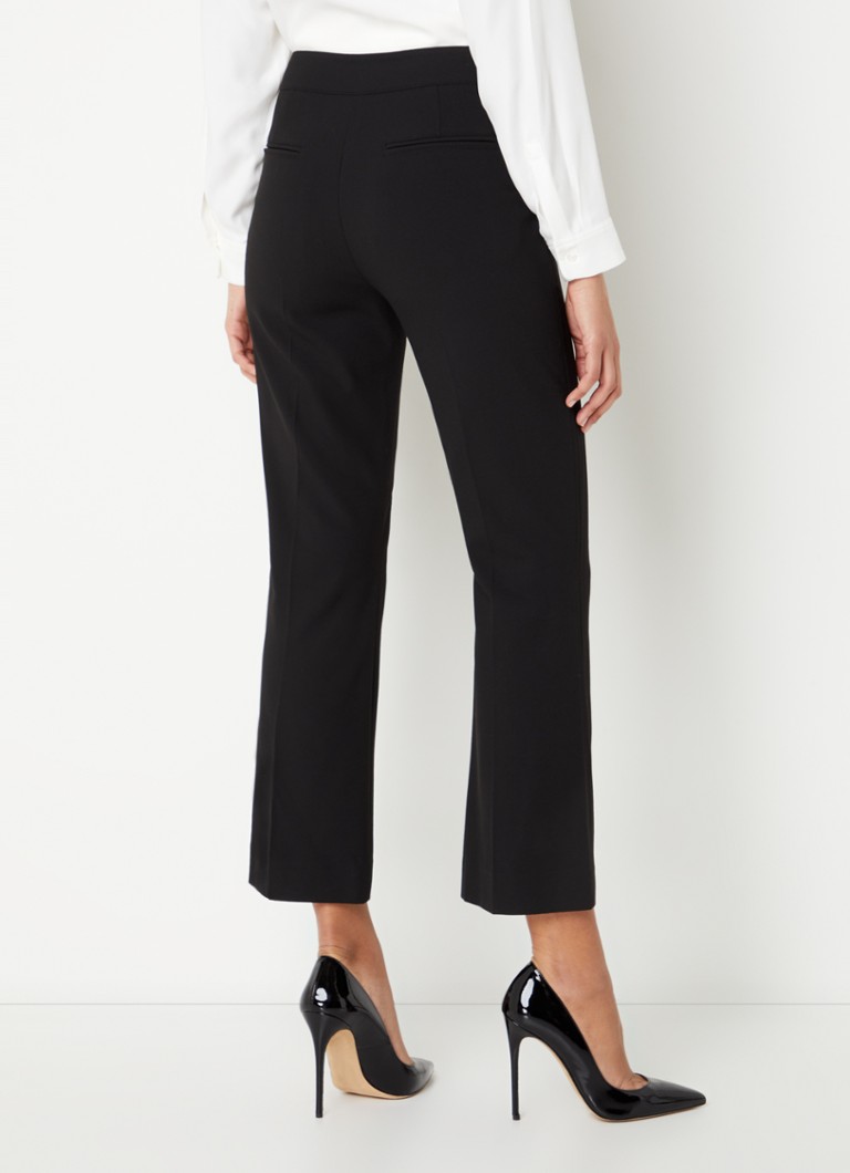 Pantaloni evazați, crop, cu talie înaltă și cusături decorative de la LKBennett Soni