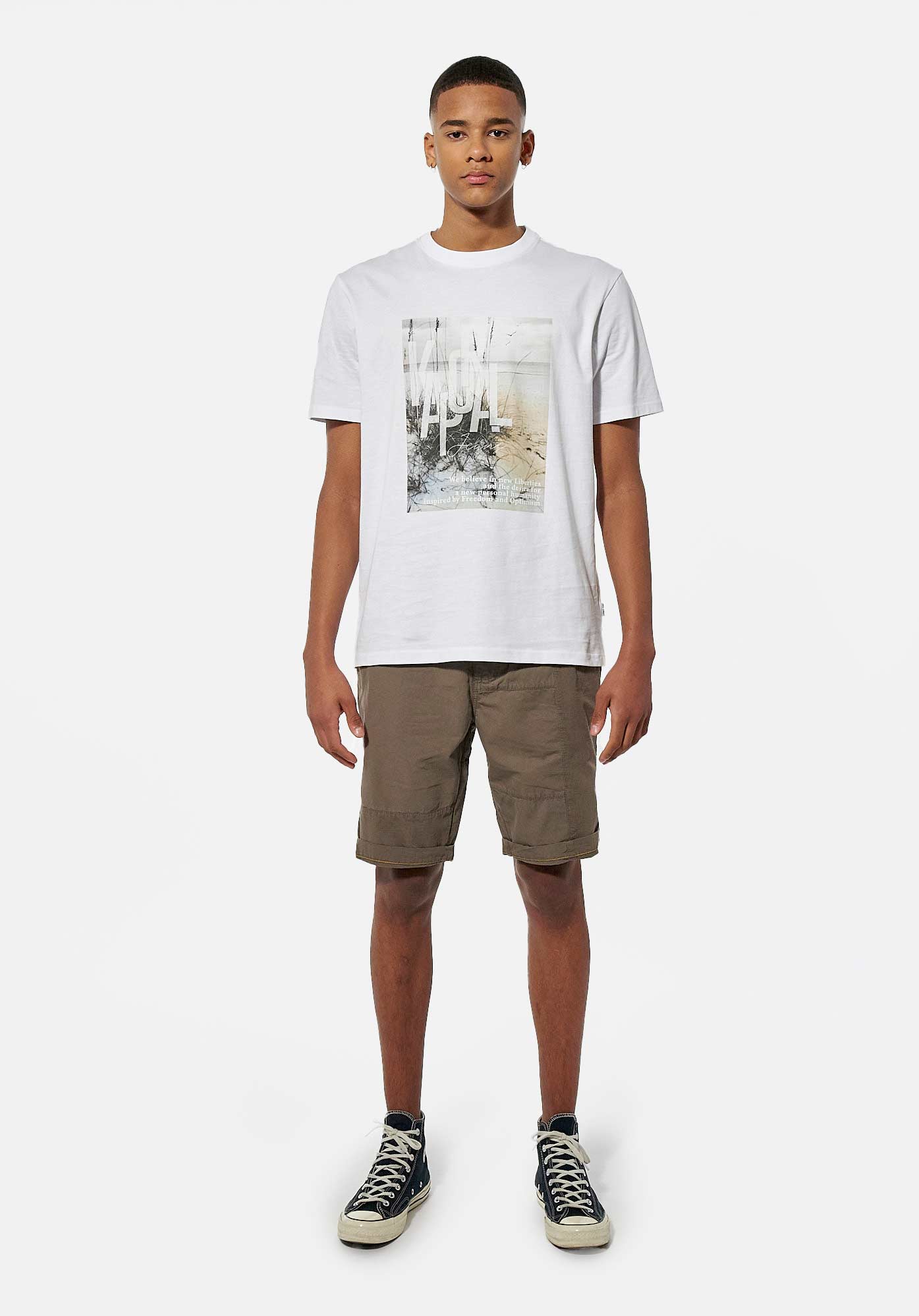CELAN  T-shirt blanc Homme en 100% coton bio