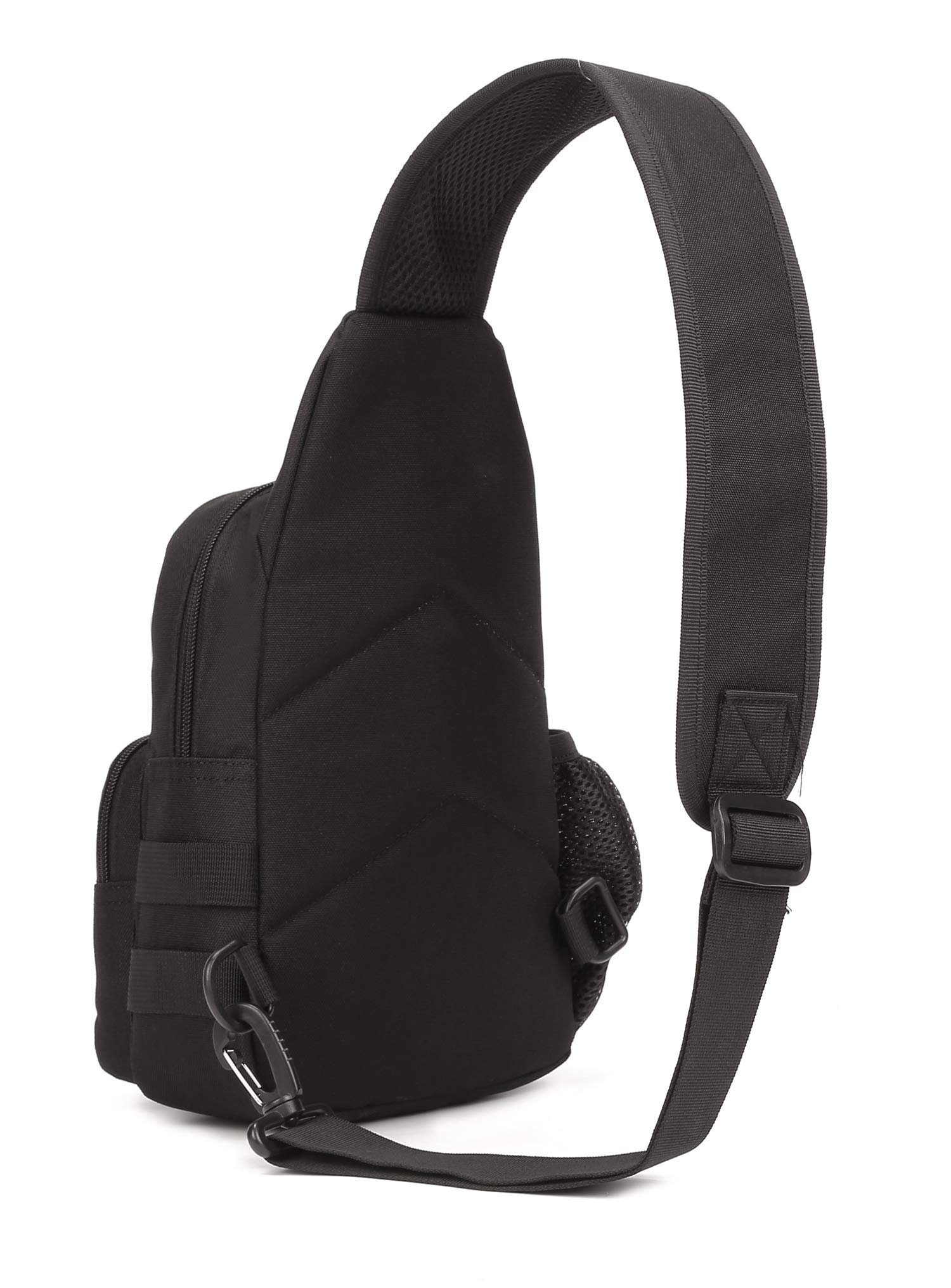 TAN.TOMI Schultertasche Taktisch Brusttasche Military Schultertasche mit Wasserflasche Halter Chest Sling Pack Molle Armee Crossbody Bag Militärisch Umhängetasche Mini Single Strap Rucksack für Reisen Wandern Camping
