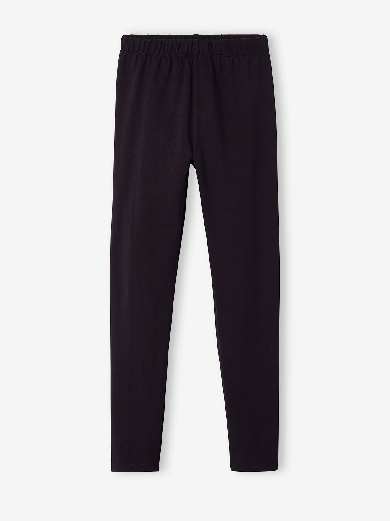 Vertbaudet 2er-Pack Leggings für Mädchen BASIC Oeko-Tex - schwarz+grau meliert