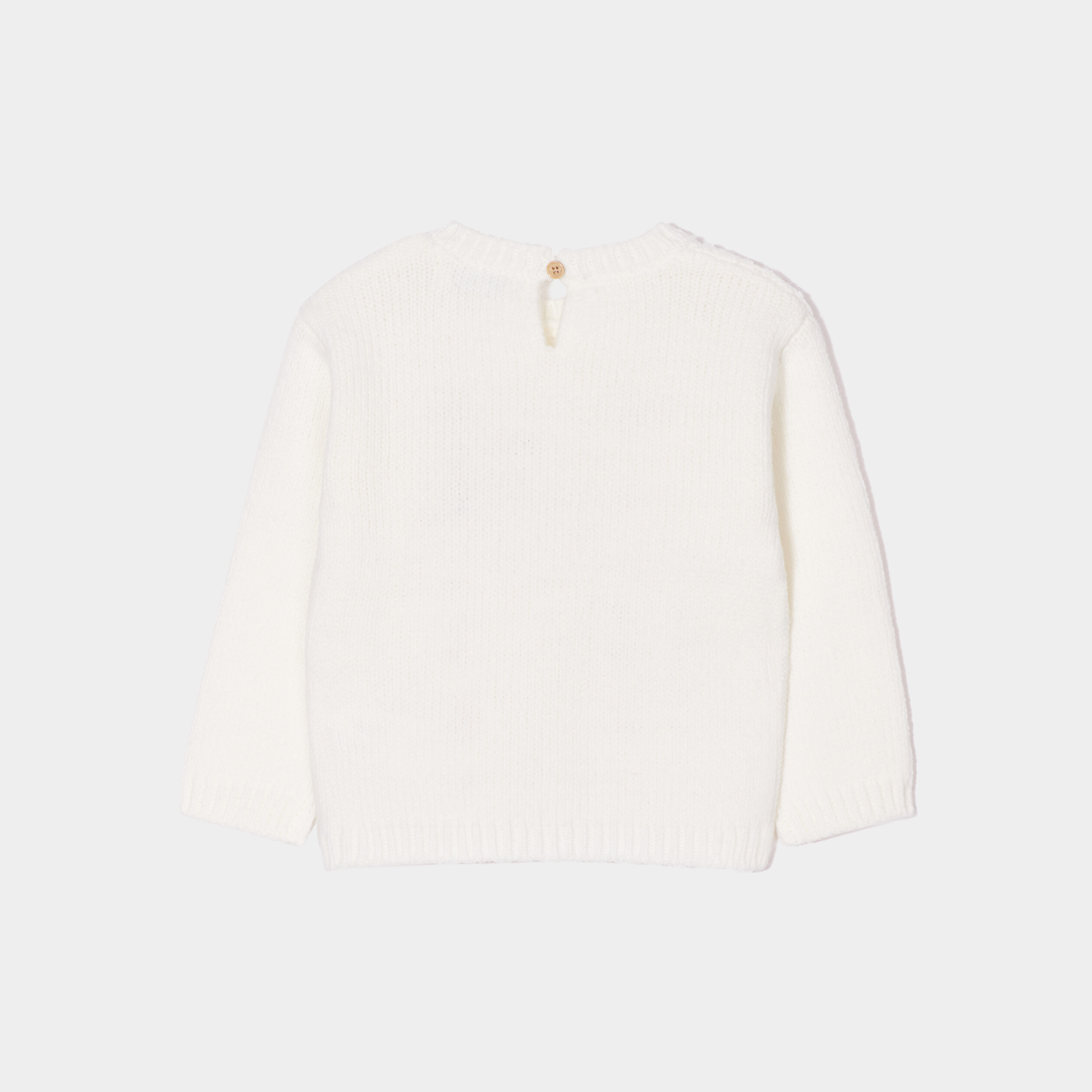 Pull broderie et torsades Creeks blanc bébé fille | La Halle