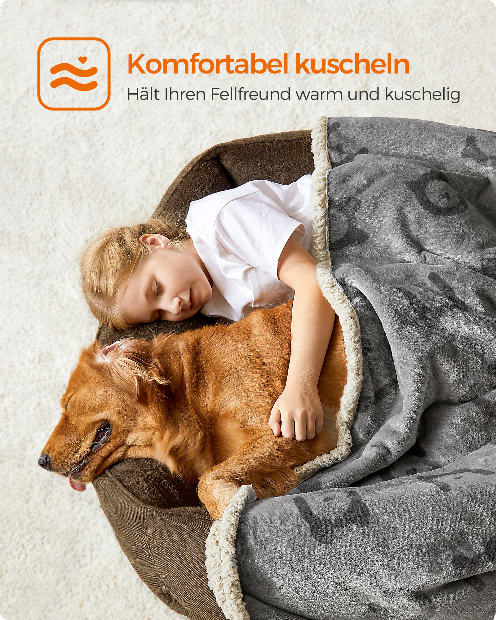 FEANDREA Hundedecken FEANDREA XL-XXL Wasserdichte Hundedecke Sherpa Fleece XXL