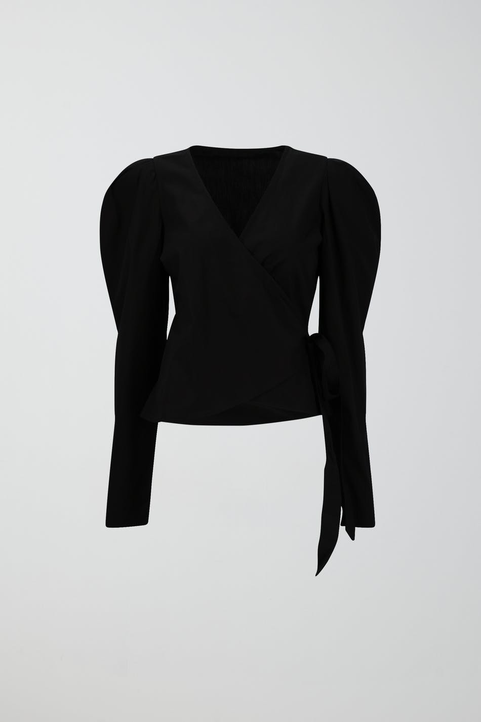 Wrap poplin blouse