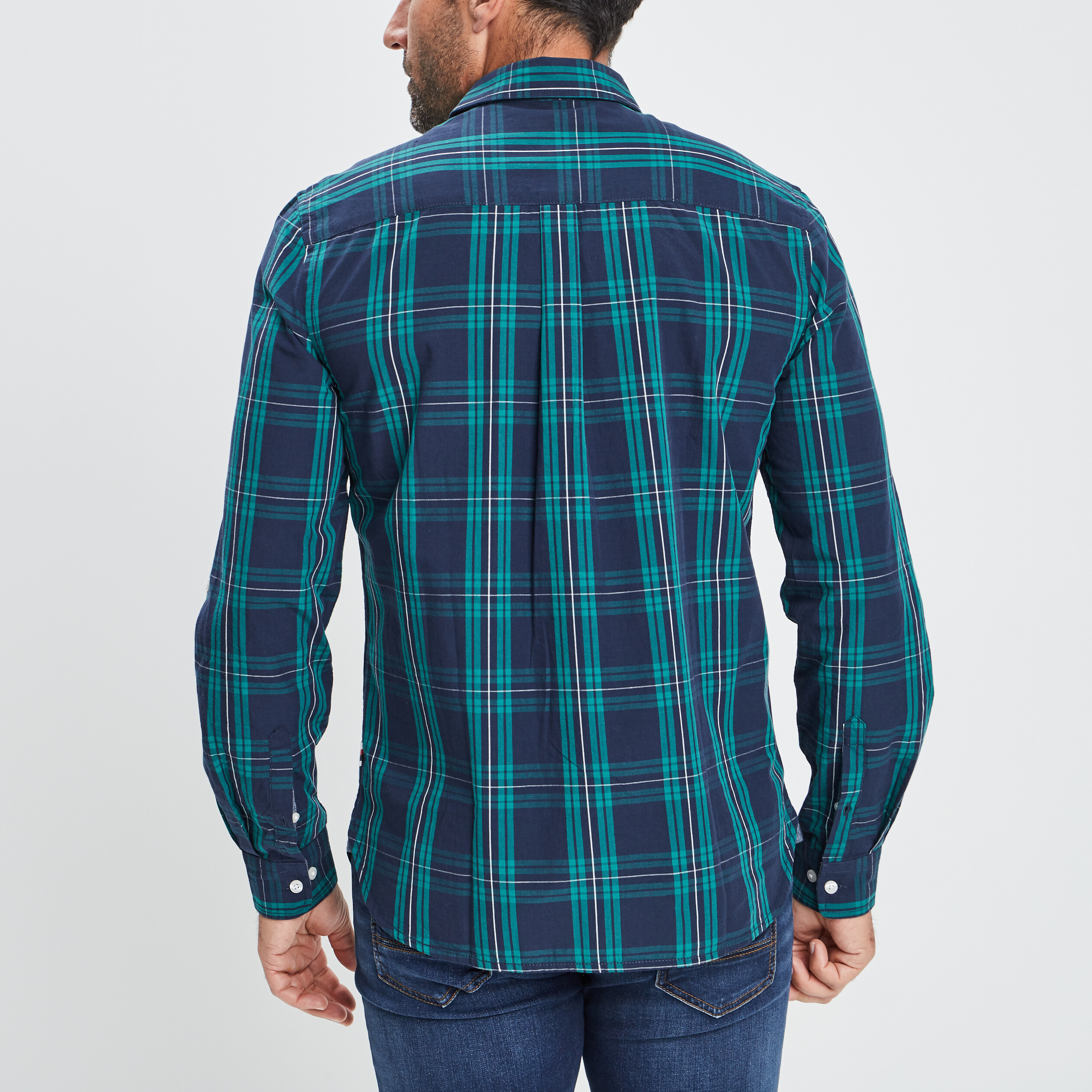 Chemise droite manches 3 4 vert emeraude homme | La Halle