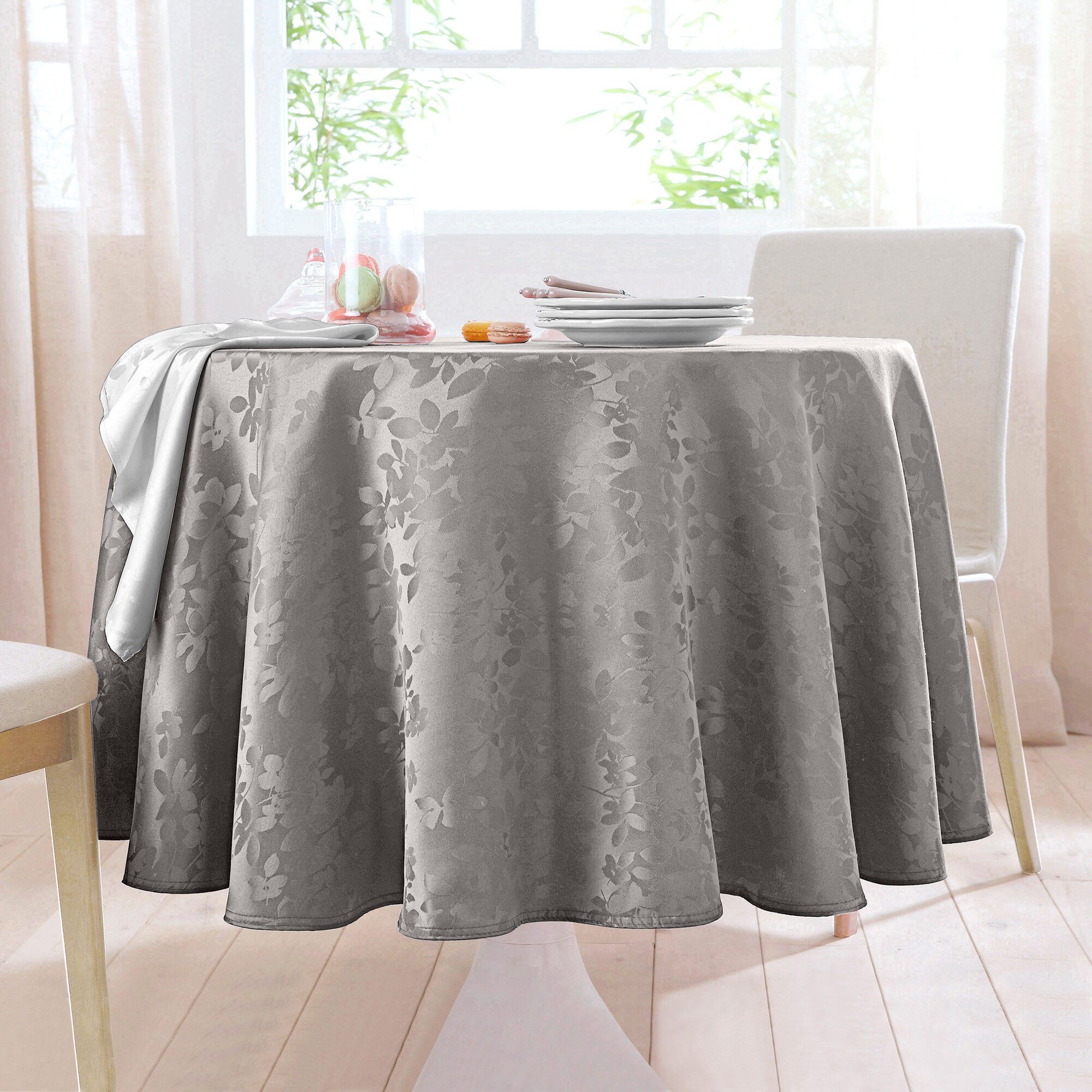 Nappe damassée feuillages Colombine