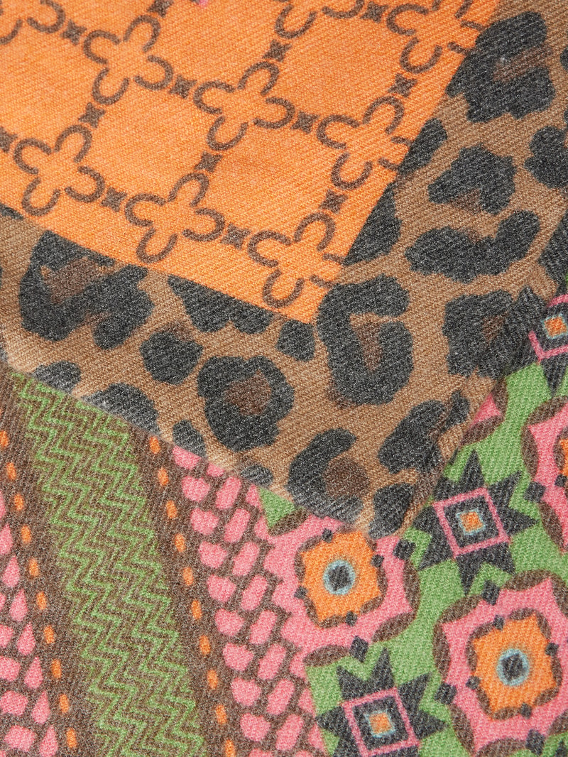 Schal mit Allover-Print in orange