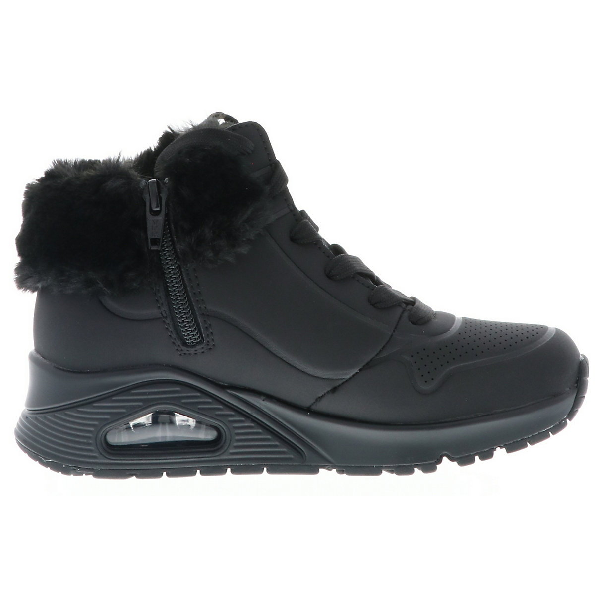 310539L/BBK Uno-Fall Air Kinder Mädchen Damen Sneaker Turnschuhe Kunstfell schwarz
