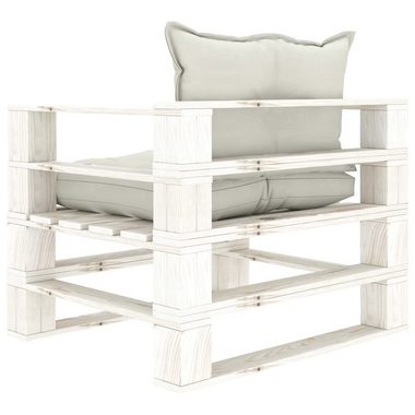 vidaXL Loungesofa Garten-Palettensofa mit Kissen in Beige Holz, 1 Teile