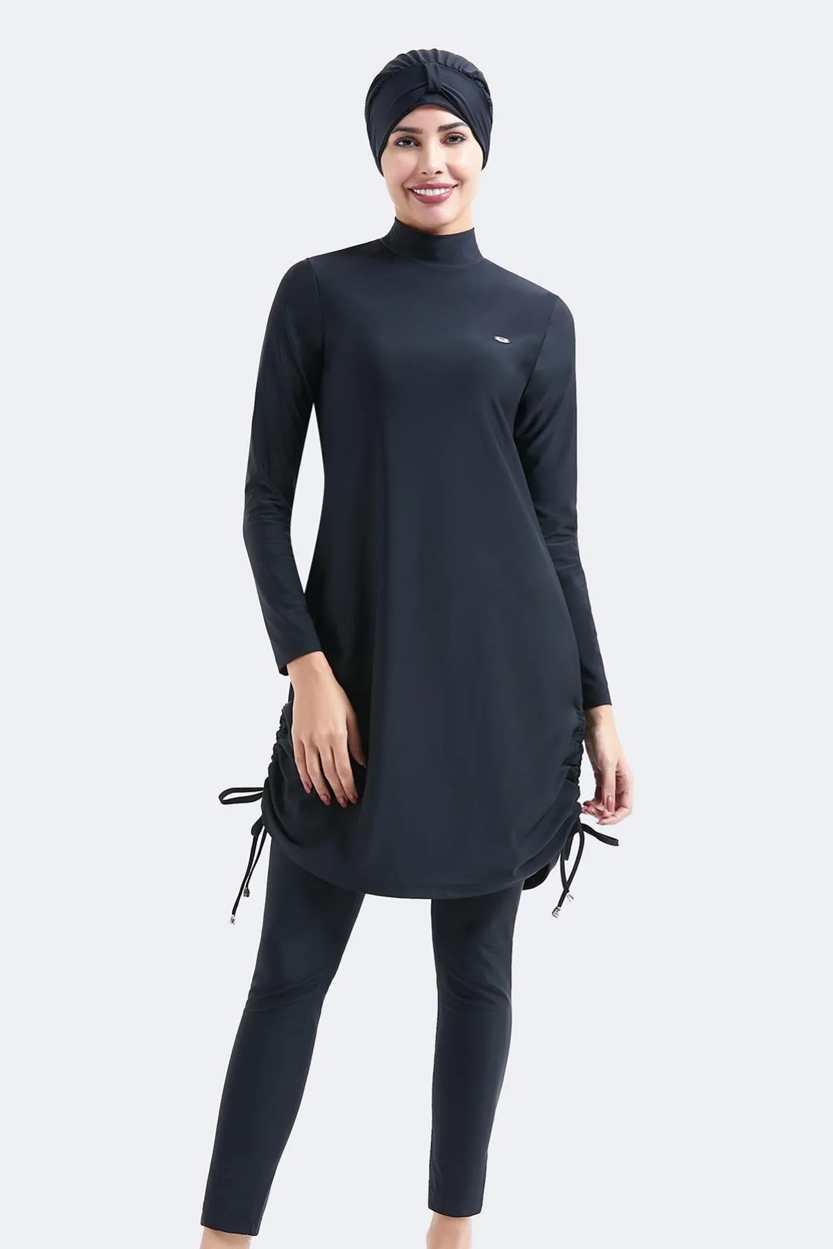 C&City  Vollständig bedeckter 4-teiliger Hijab-Badeanzug 4062 Schwarz