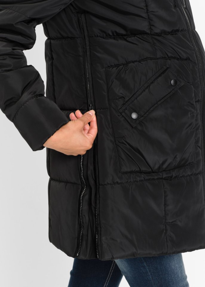 Gefütterte Umstandsjacke mit Baby-Einsatz