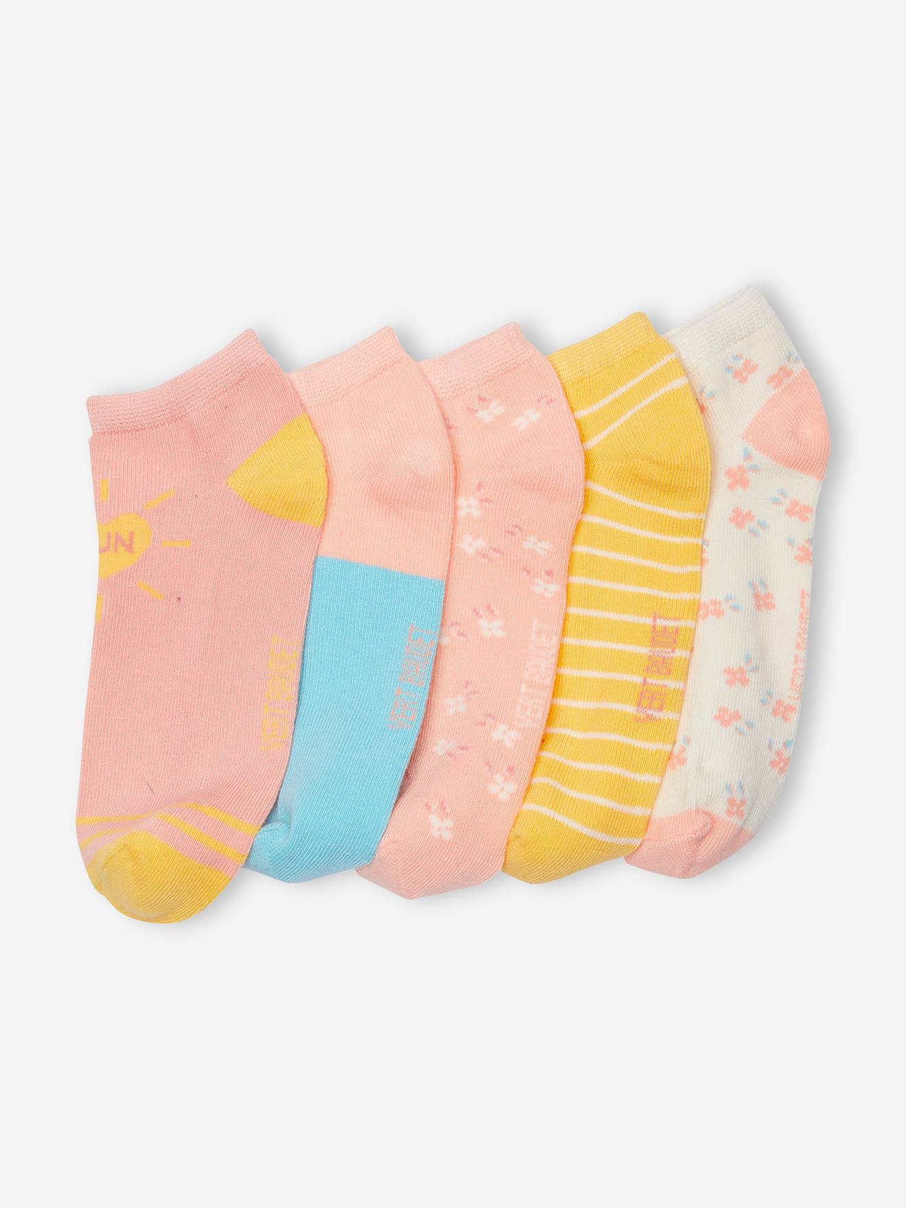 Lot de 5 paires de soquettes fille jaune