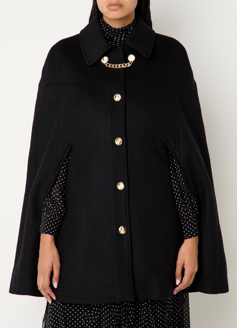 L.K.Bennett  Mia cape in wolblend met kettingdetail