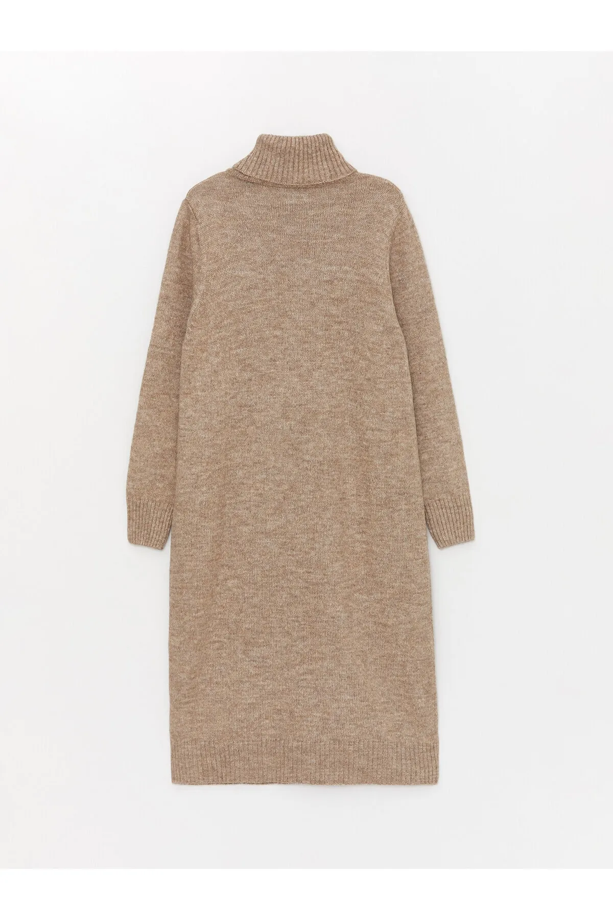 LC Waikiki  Rollkragenpullover, gerades Langarm-Strickkleid für Damen in Übergröße