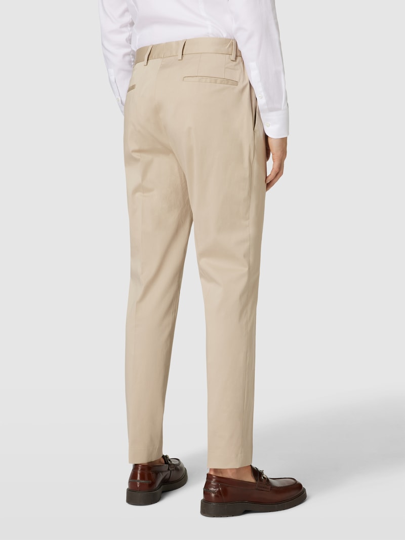 Anzughose mit Bundfalten Modell 'Bird' in beige