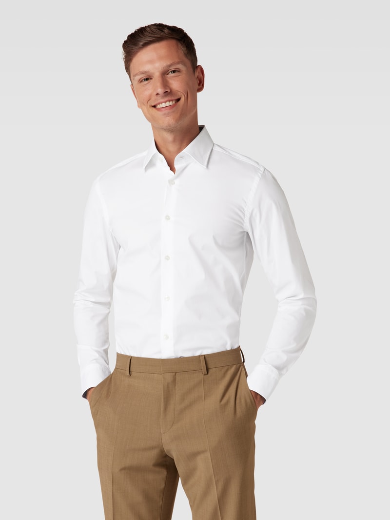 Slim Fit Business-Hemd mit Kentkragen Modell 'Hank' in weiß