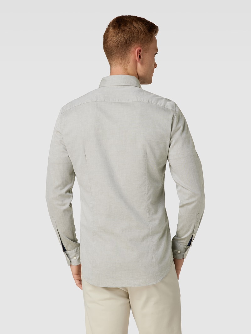 Slim Fit Business-Hemd mit Button-Down-Kragen in grün