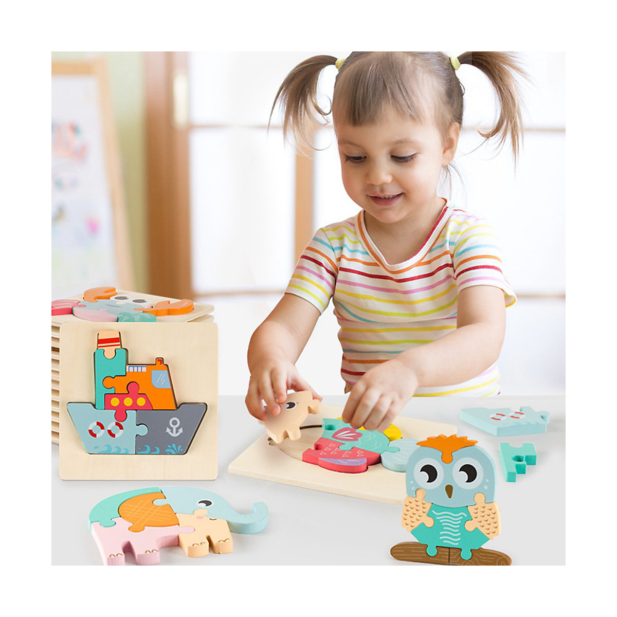 Holzspielzeug 3D puzzle Memory-Spiel Cartoon 3d puzzle holzspielzeug Kinderspielzeug