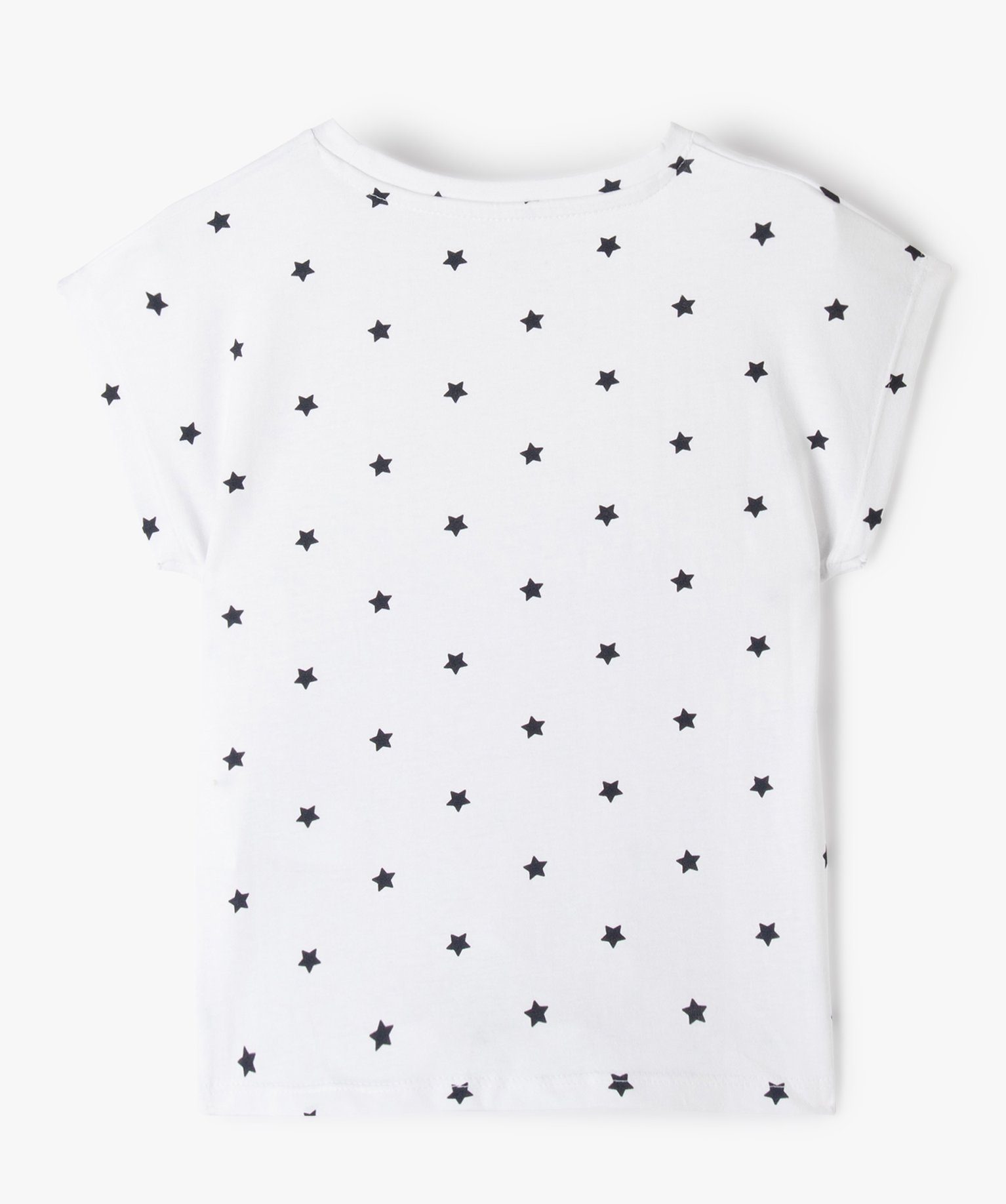 Tee-shirt fille à motifs noué dans le bas ecru | GEMO