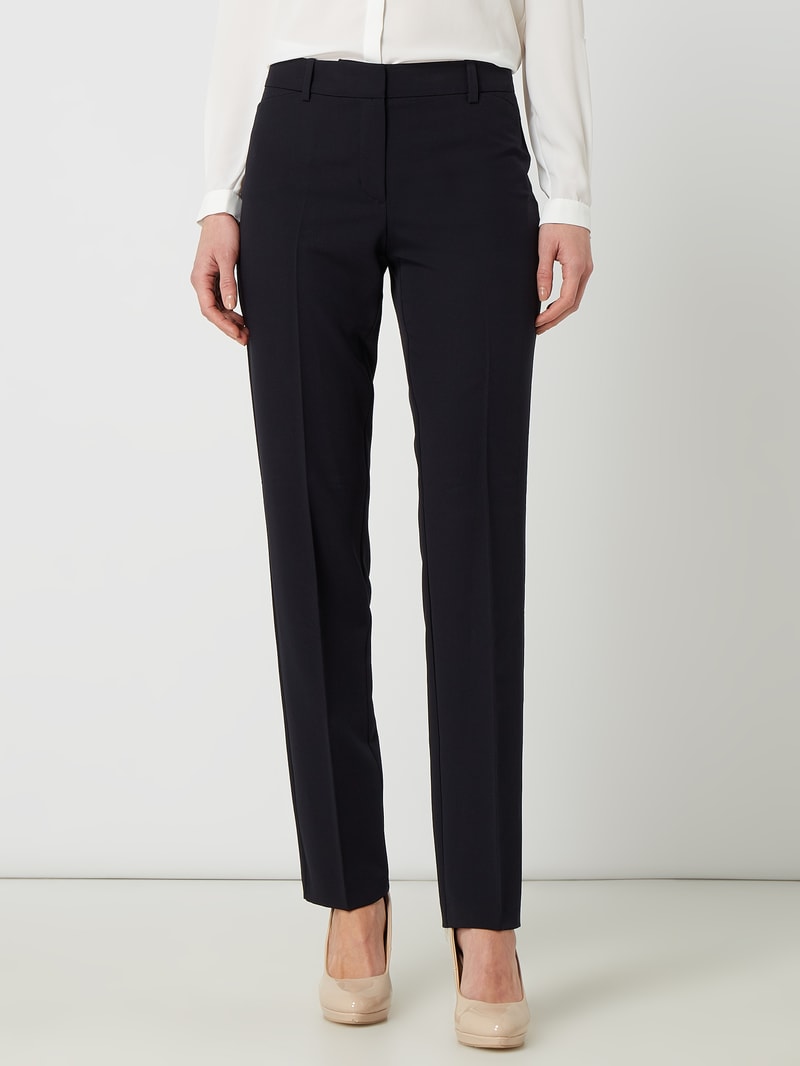Stoffhose mit Stretch-Anteil in marineblau