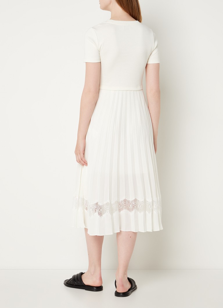 Claudie Pierlot Teli 2-in-1 midi dress with openwork detail