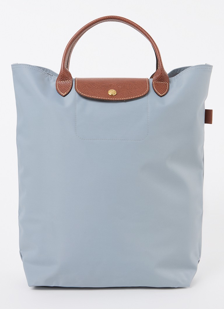 Geantă Longchamp Le Pliage Original, mărimea M, cu detalii din piele.