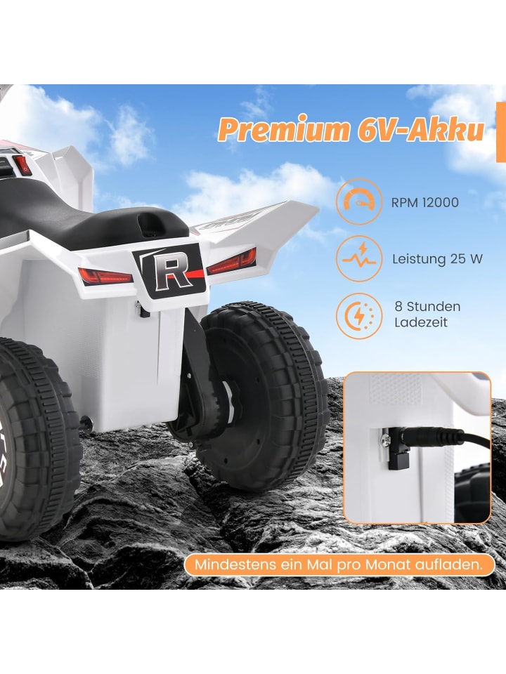 COSTWAY 6V Quad Elektro ab 3 Jahren in Weiß günstig kaufen onesize