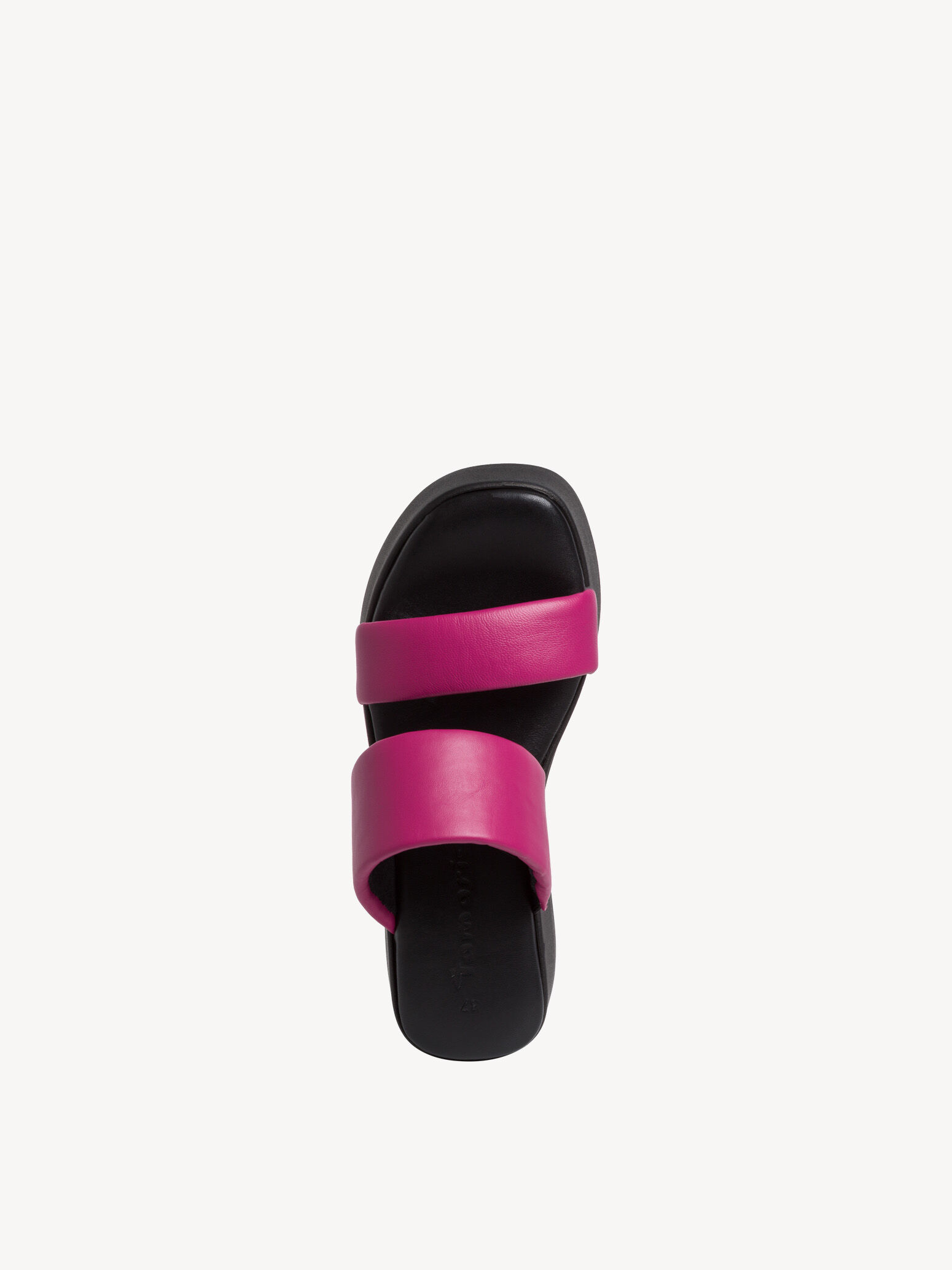 Mule en cuir - rose fuchsia