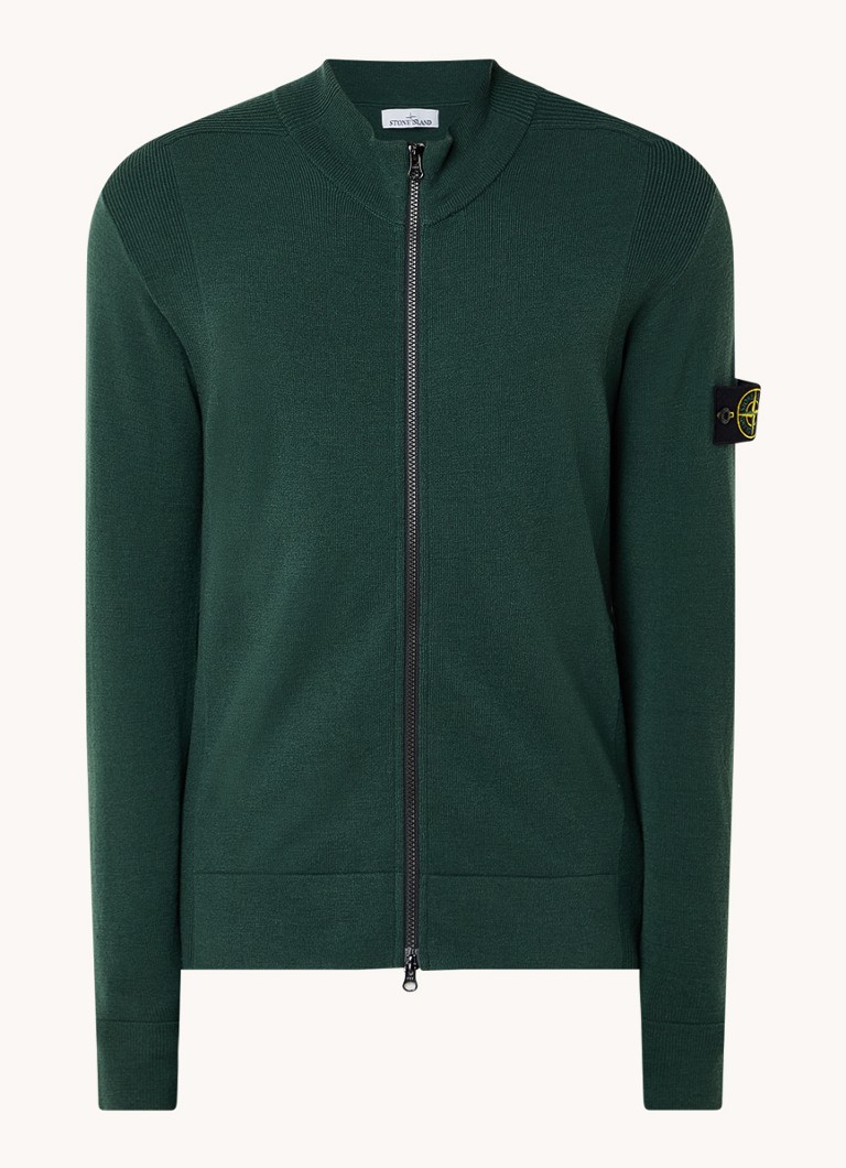 Vestă Stone Island 503A1 Premium din lână tricotată cu logo