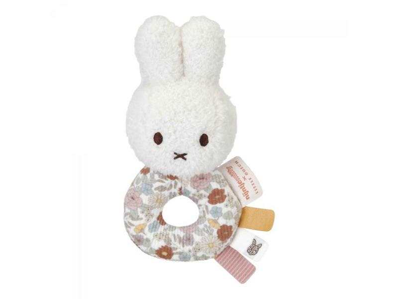Hochet Miffy en tissu- Vintage Flowers